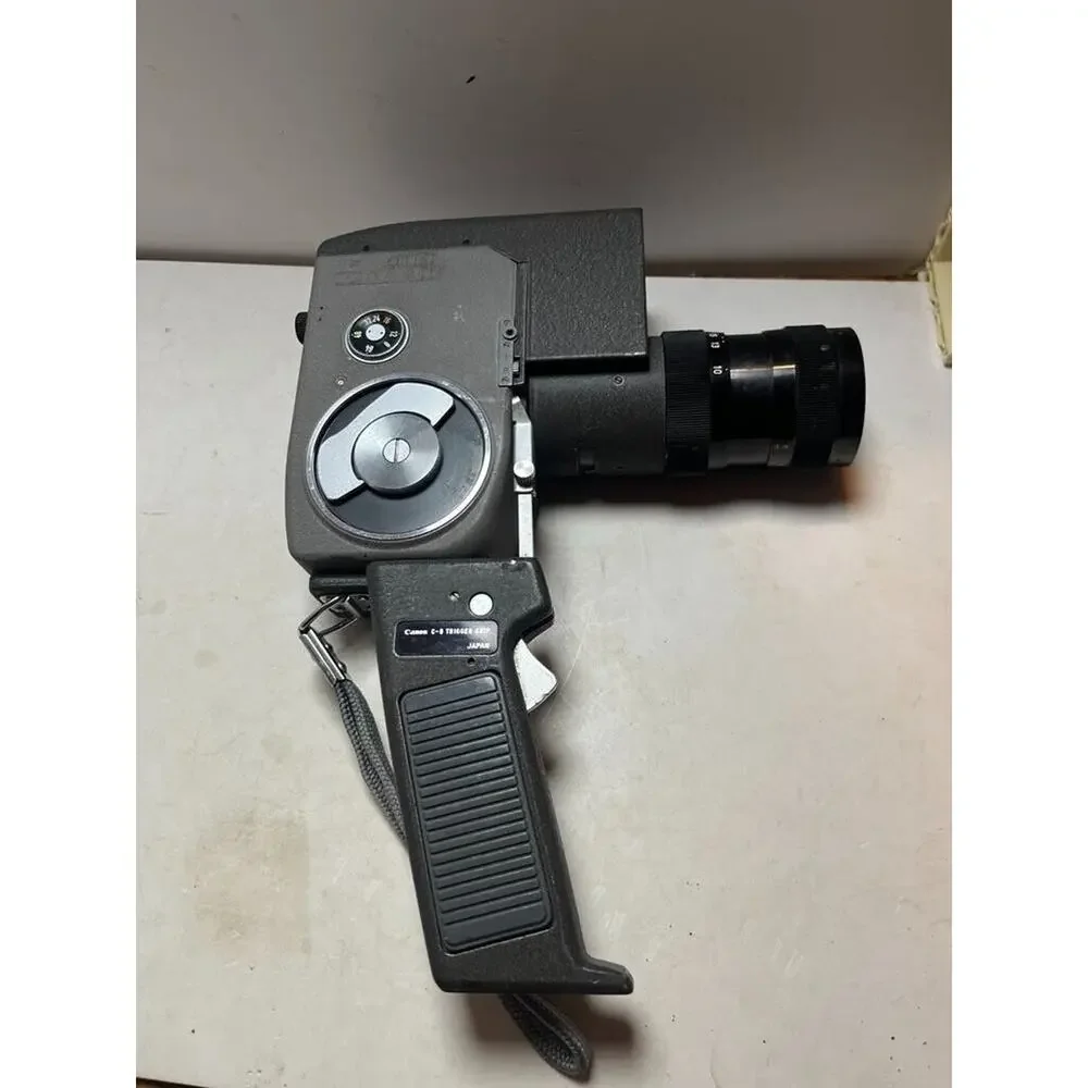 Vintage Canon Zoom 8 Movie Camera- Brown Leather Case- Trigger Grip